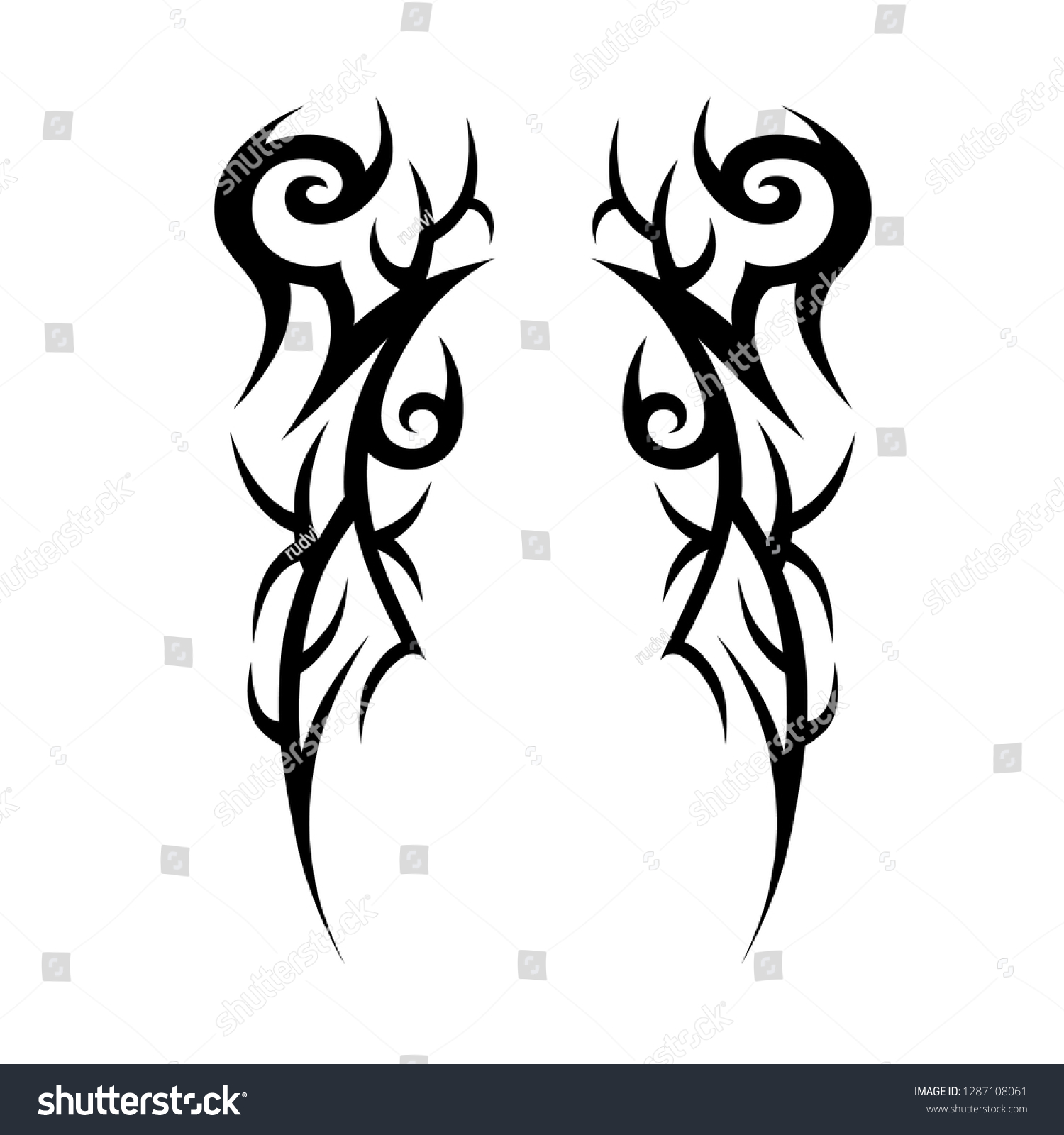 Tribal Tattoos Designs Tattoo Arm Sleeve Stock Vector Royalty