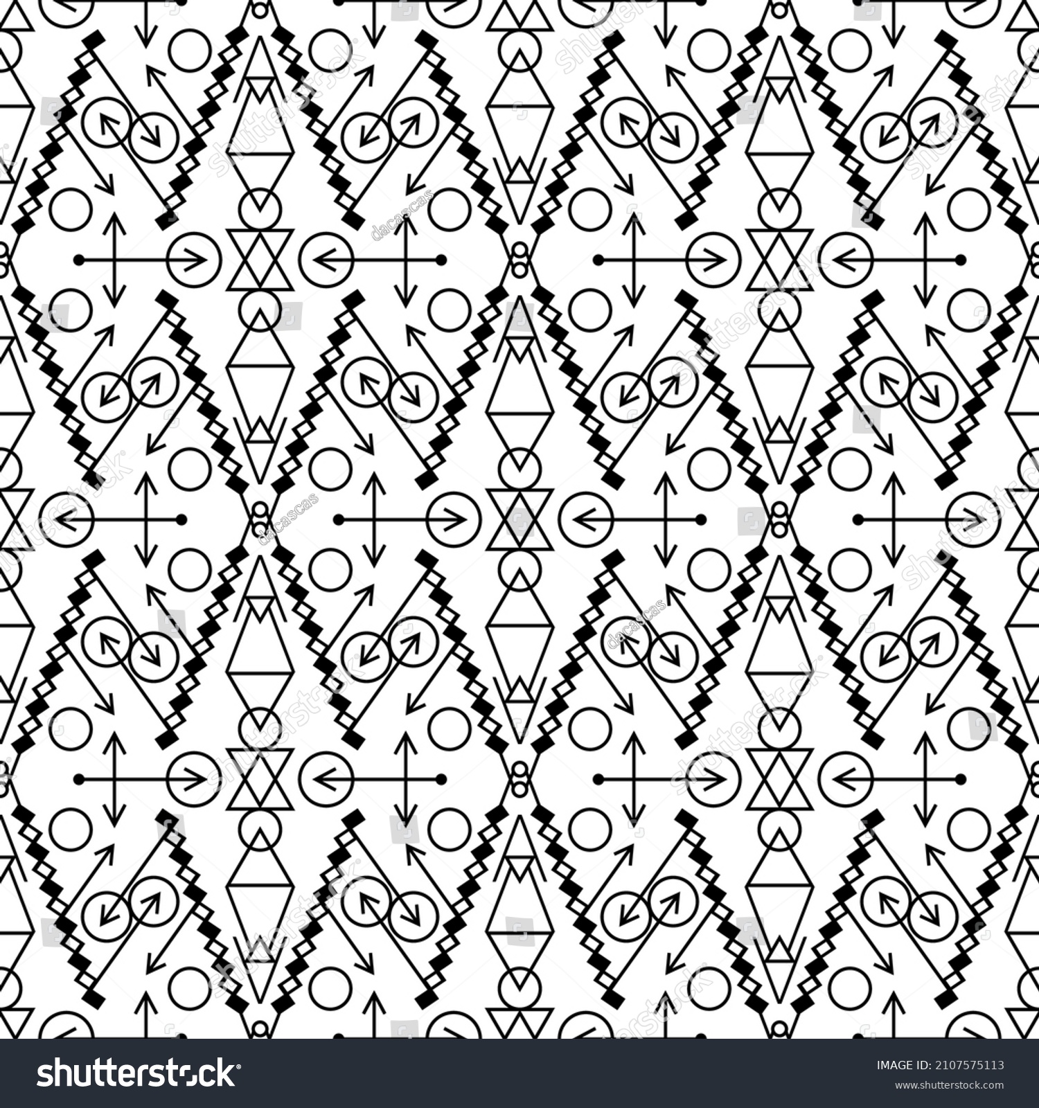 Tribal Vector Black White Pattern Ethnic Stock Vector (Royalty Free ...