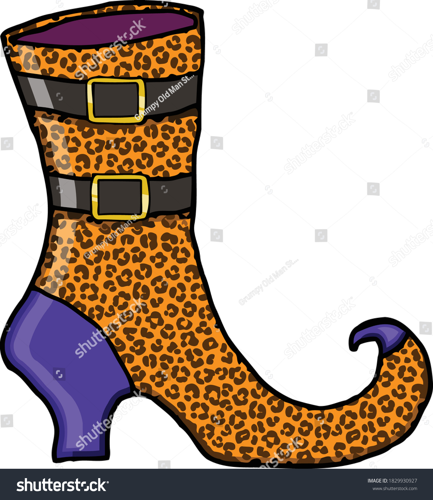 SVG of Trick or treat in style with these different witches shoes.  This clip art pack features a witch's shoe in several different fun patterns including buffalo plaid and leopard prints.  svg