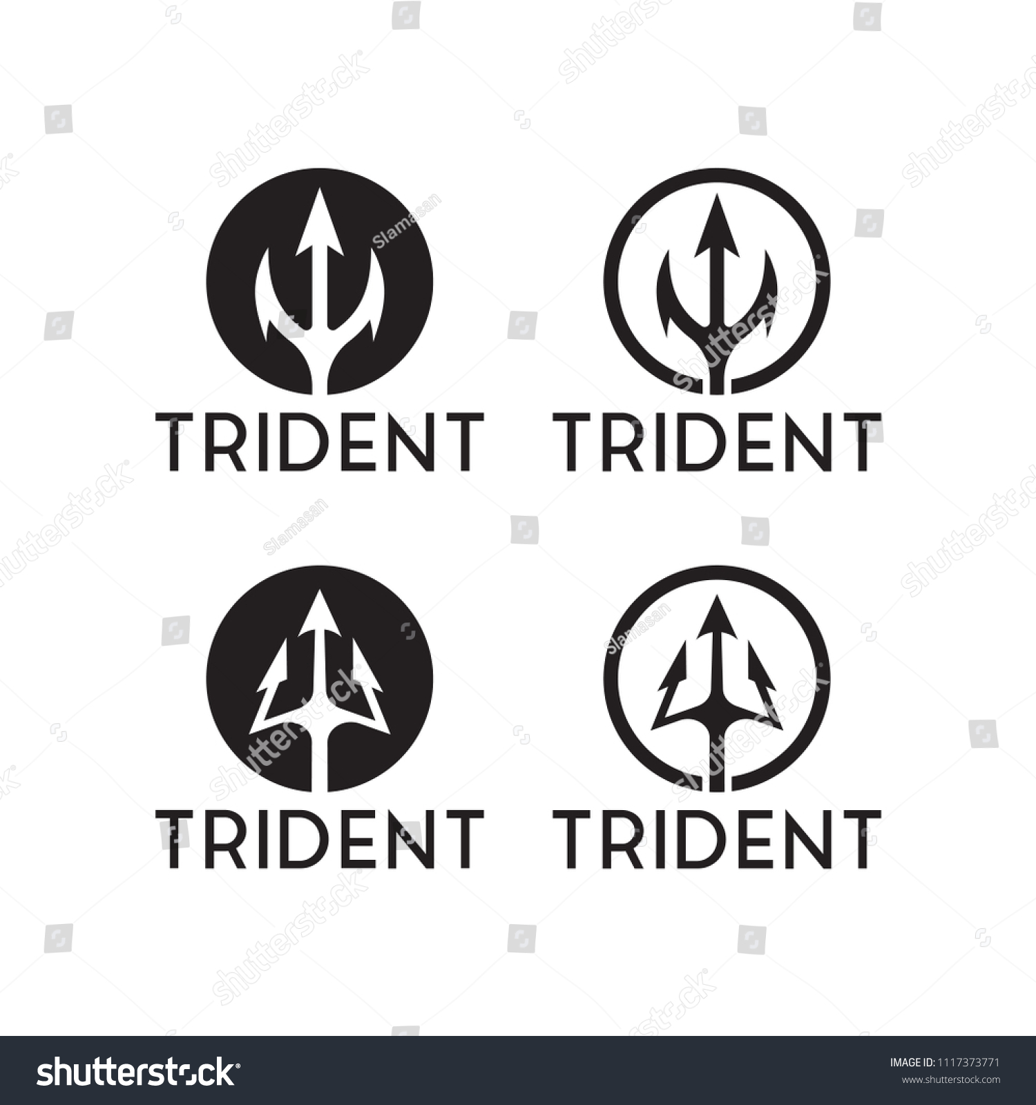 Trident Logo Inspiration Stock Vector (Royalty Free) 1117373771 ...