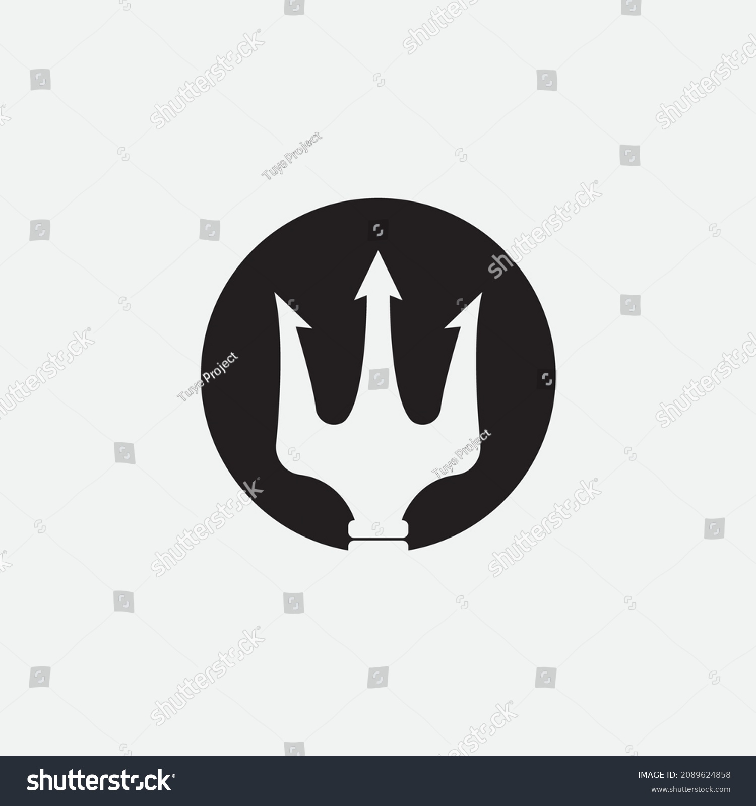 Trident Circle Black Background Trident Poseidon Stock Vector (Royalty ...