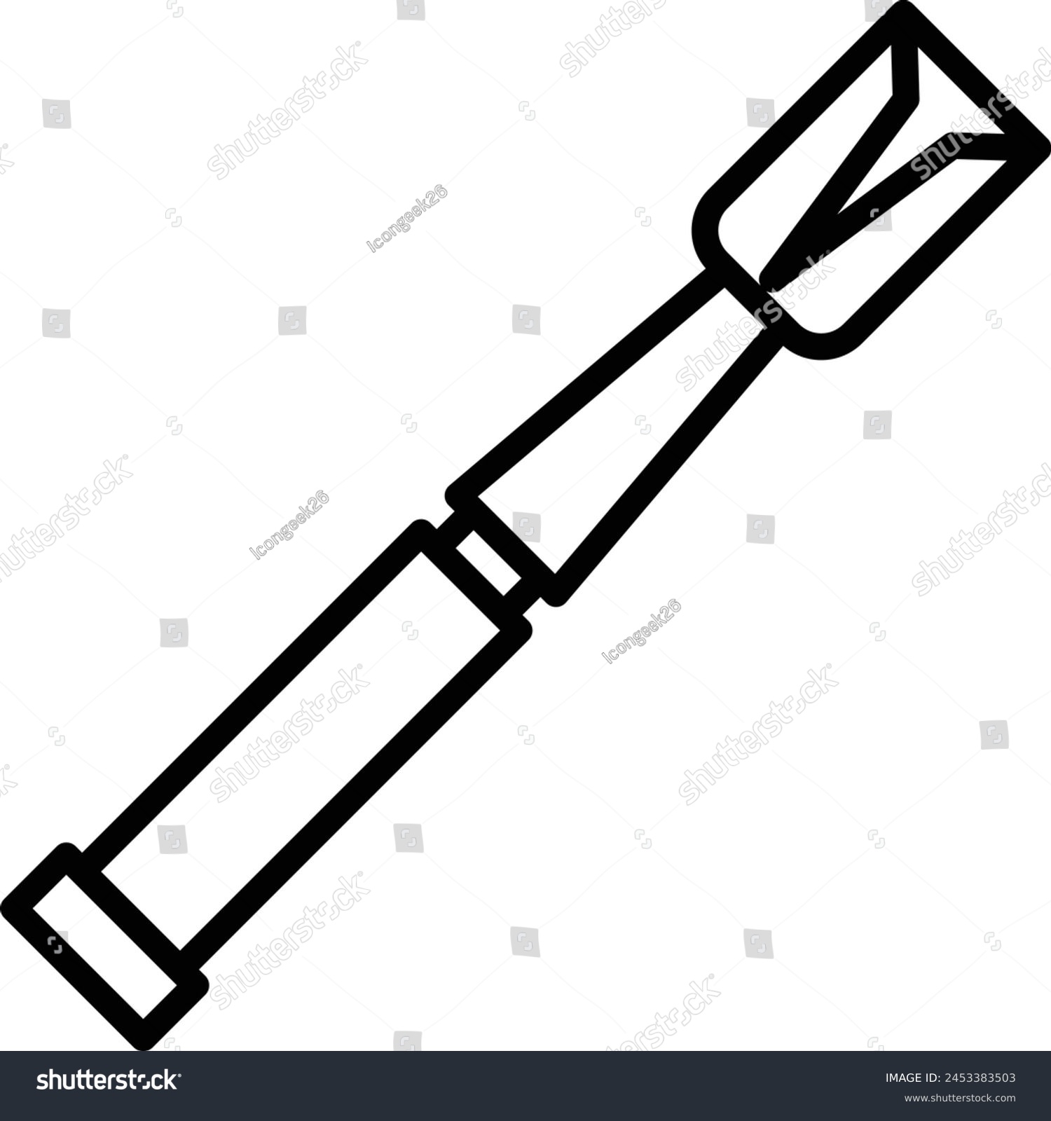 black chisel outline, simple tool, white background clip art preview