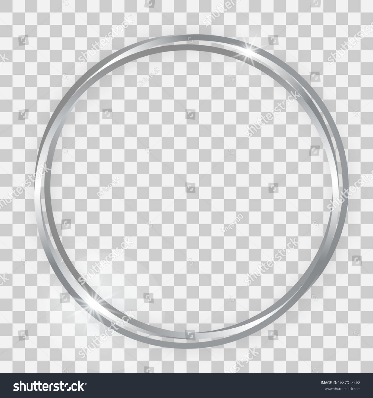 Triple Silver Shiny Circle Frame Glowing Stock Vector (Royalty Free ...