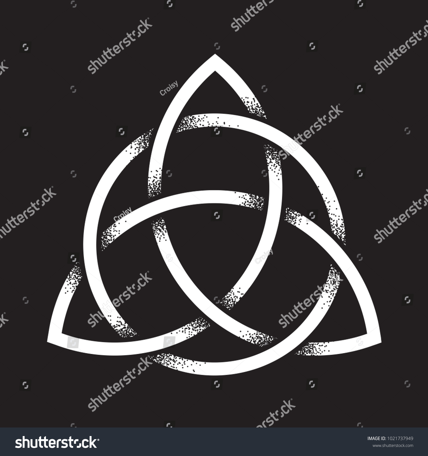 Triquetra Trinity Knot Hand Drawn Dot Stock Vector (Royalty Free ...