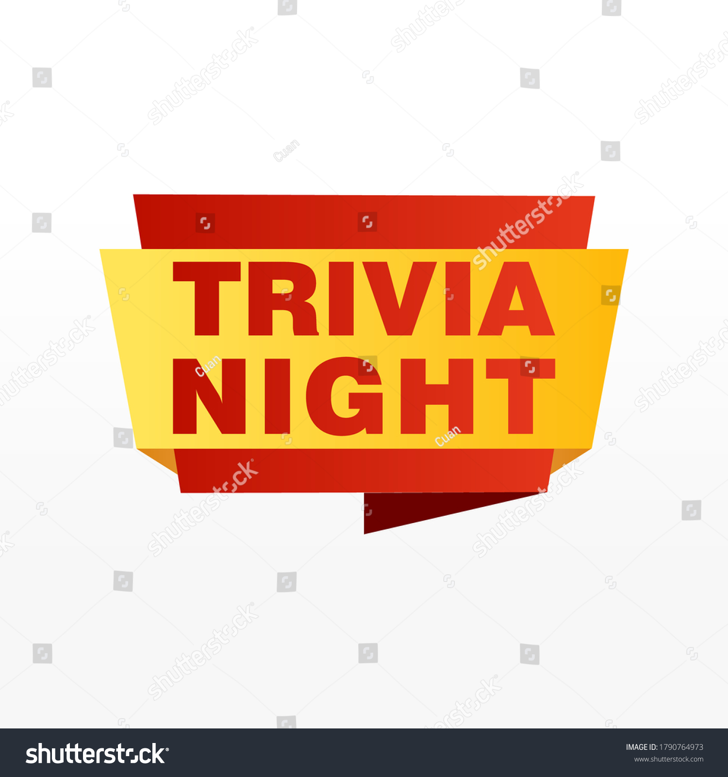 Trivia Night Labels Banners Vector Ribbon Stock Vector (royalty Free 