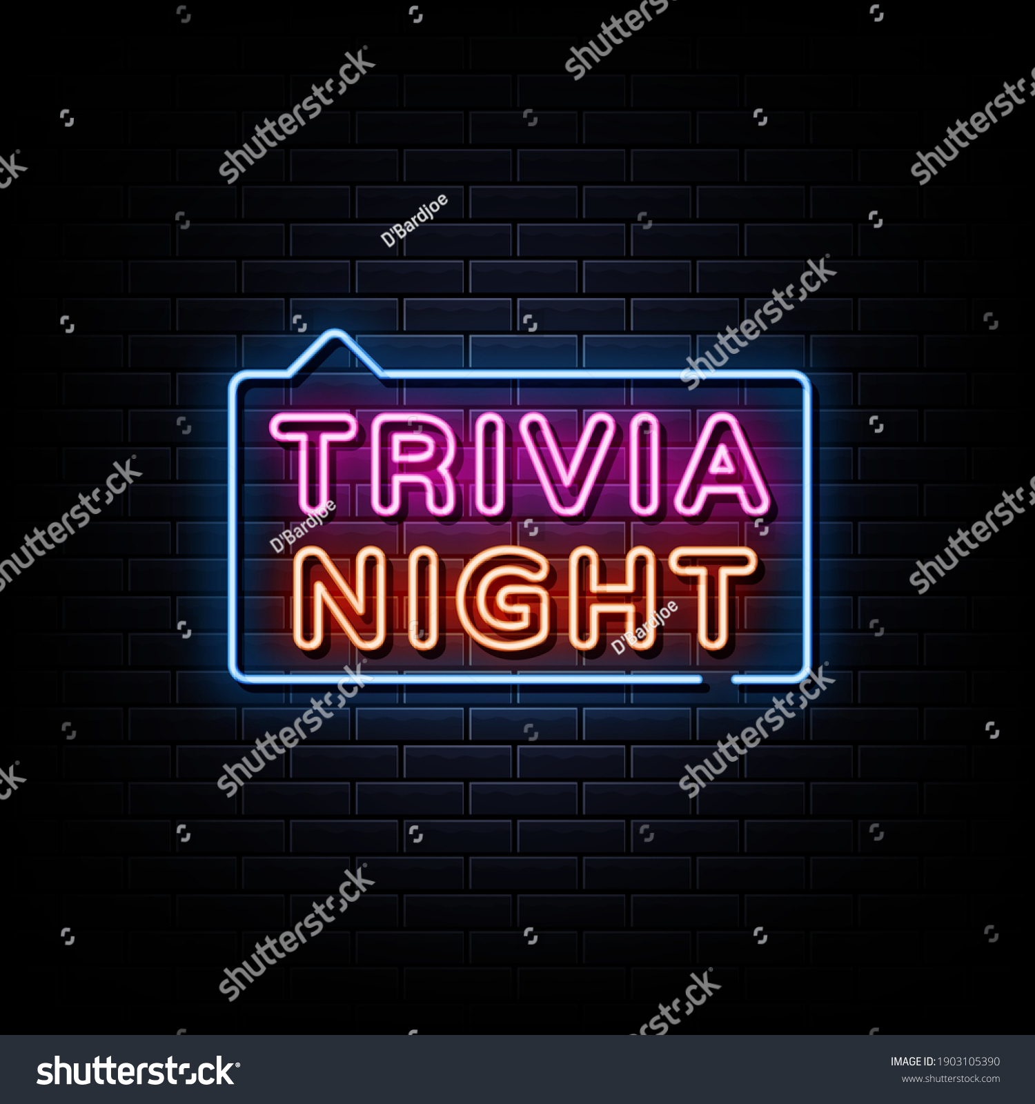 Trivia Night Neon Signs Style Text Stock Vector Royalty Free 1903105390 Shutterstock 