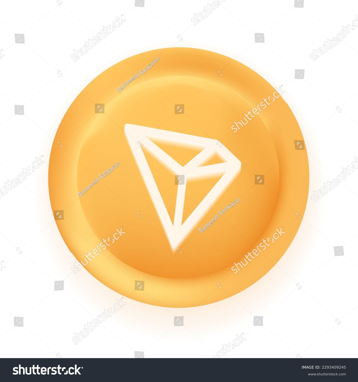 SVG of Tron (TRX) crypto currency 3D coin vector illustration isolated on white background. Can be used as virtual money icon, logo, emblem, sticker and badge designs. svg