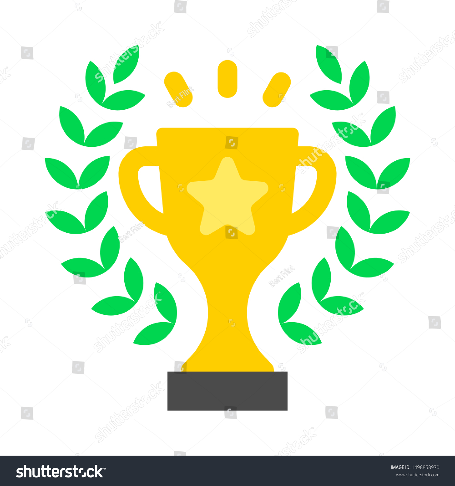 Trophy Cup Award Symbol Flat Icon Stock Vector (Royalty Free) 1498858970