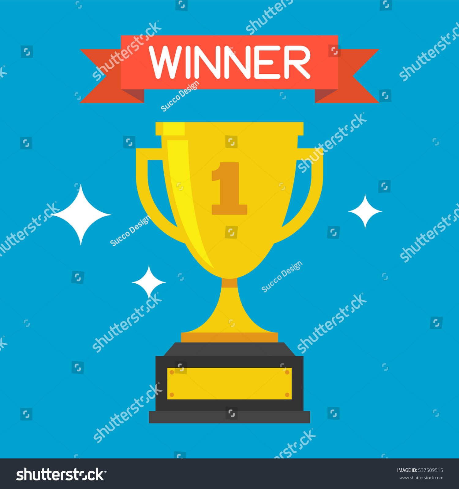 Trophy Cup Vector Flat Icon Number Stock Vector (Royalty Free ...