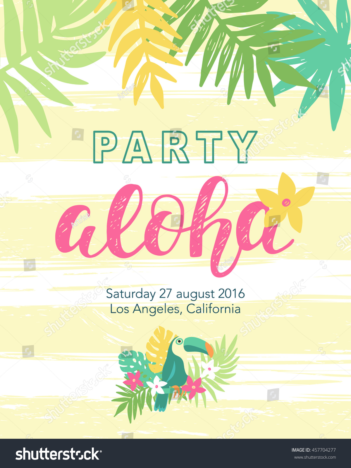 Tropical Beach Party Banner Template Aloha Stock Vector 457704277 ...