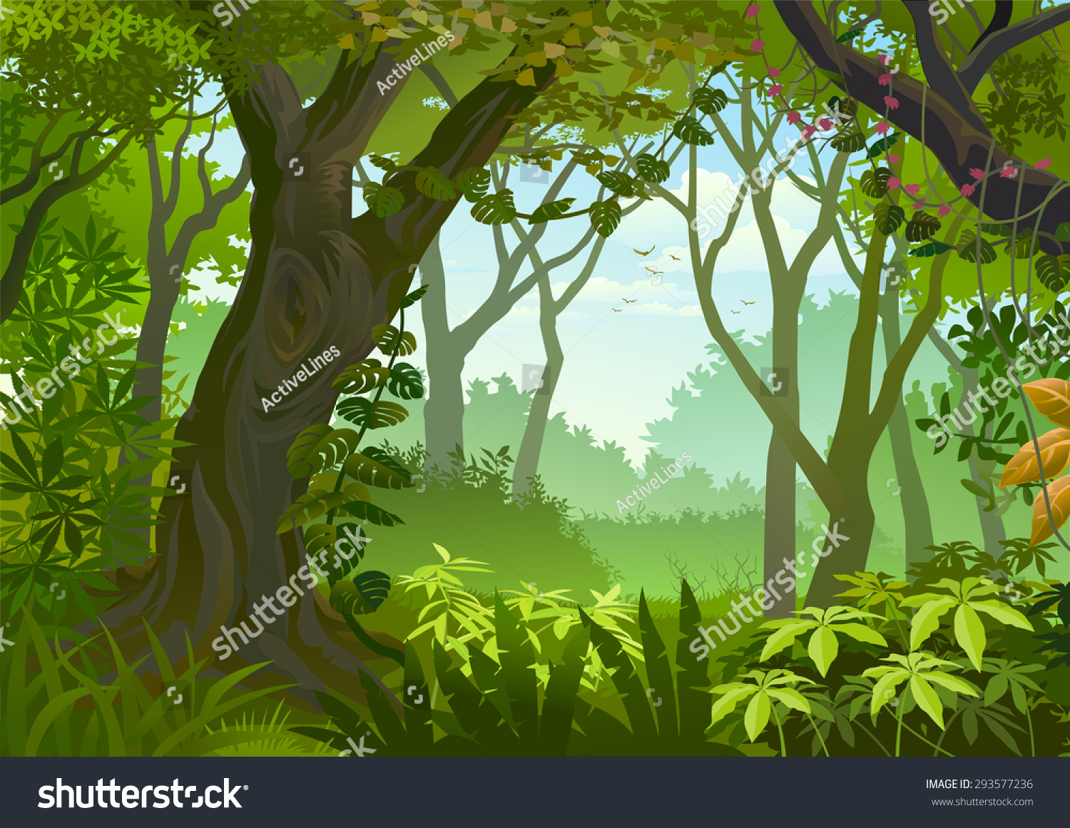 Tropical Dense Forest Stock Vector (Royalty Free) 293577236 | Shutterstock