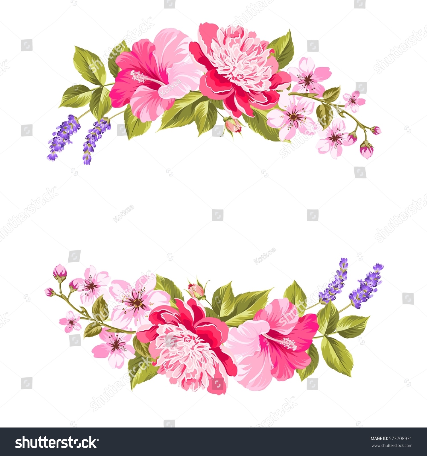 Download Tropical Flower Garland Free Copy Space Stock Vector (Royalty Free) 573708931 - Shutterstock