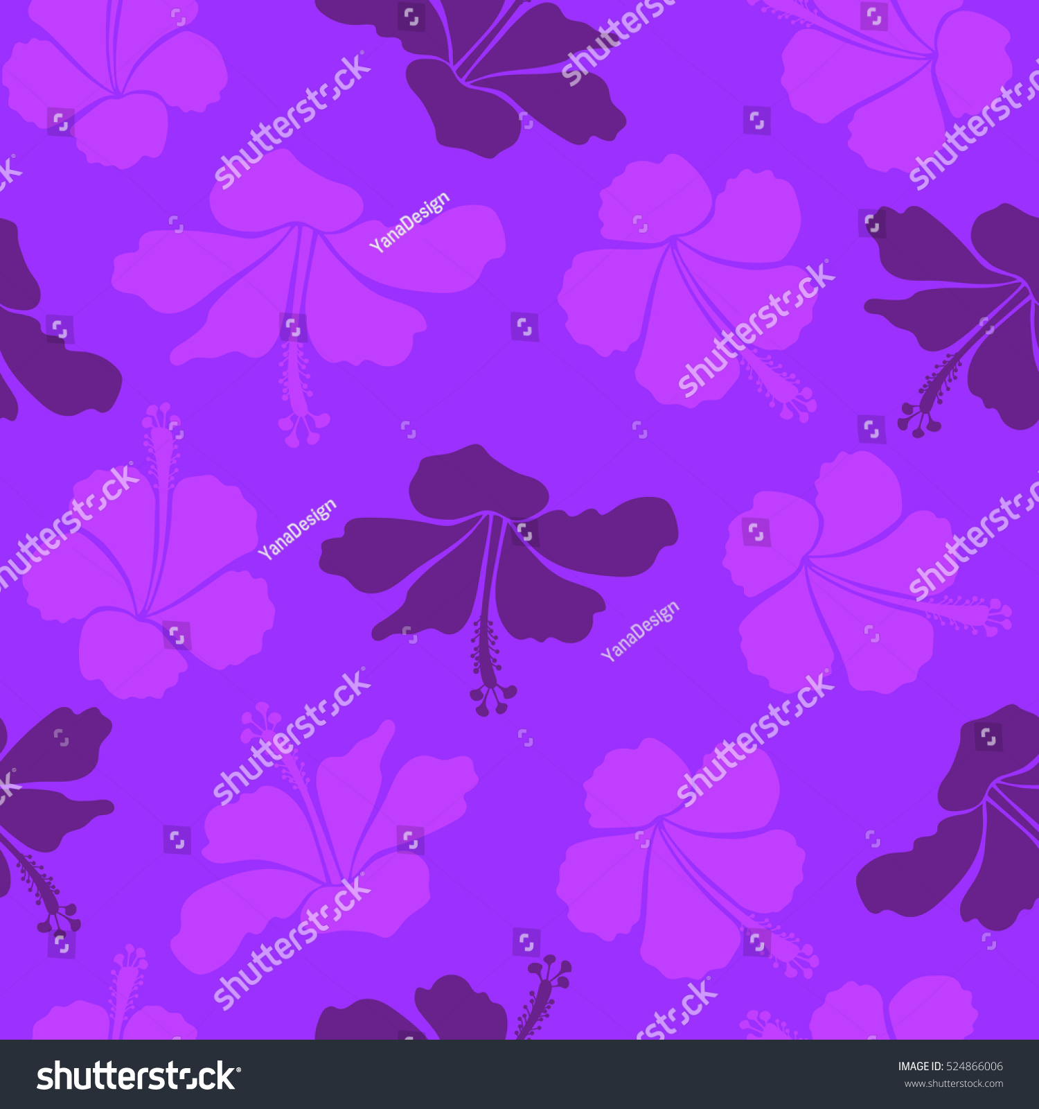 Tropical Flowers Hibiscus Leaves Hibiscus Buds Stock Vector Royalty Free 524866006 Shutterstock 