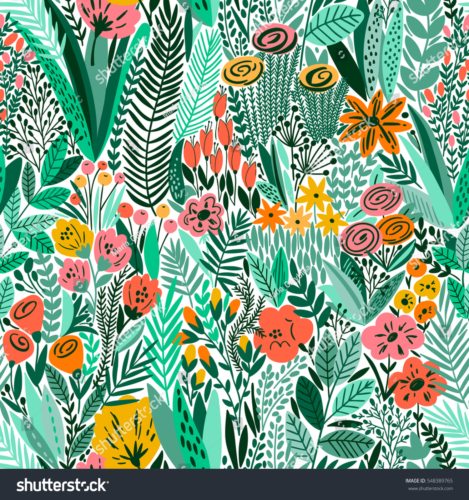 Tropical Seamless Floral Pattern Vector Illustration Stock Vector ...
