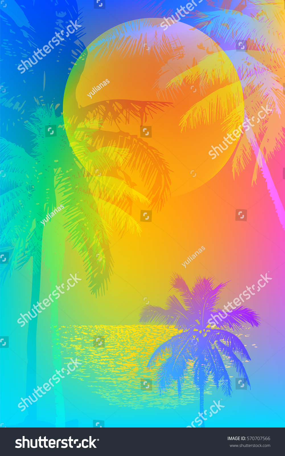 leaf printing how Sunset Palm Sunrise Tropical On Vector Tropical Stock