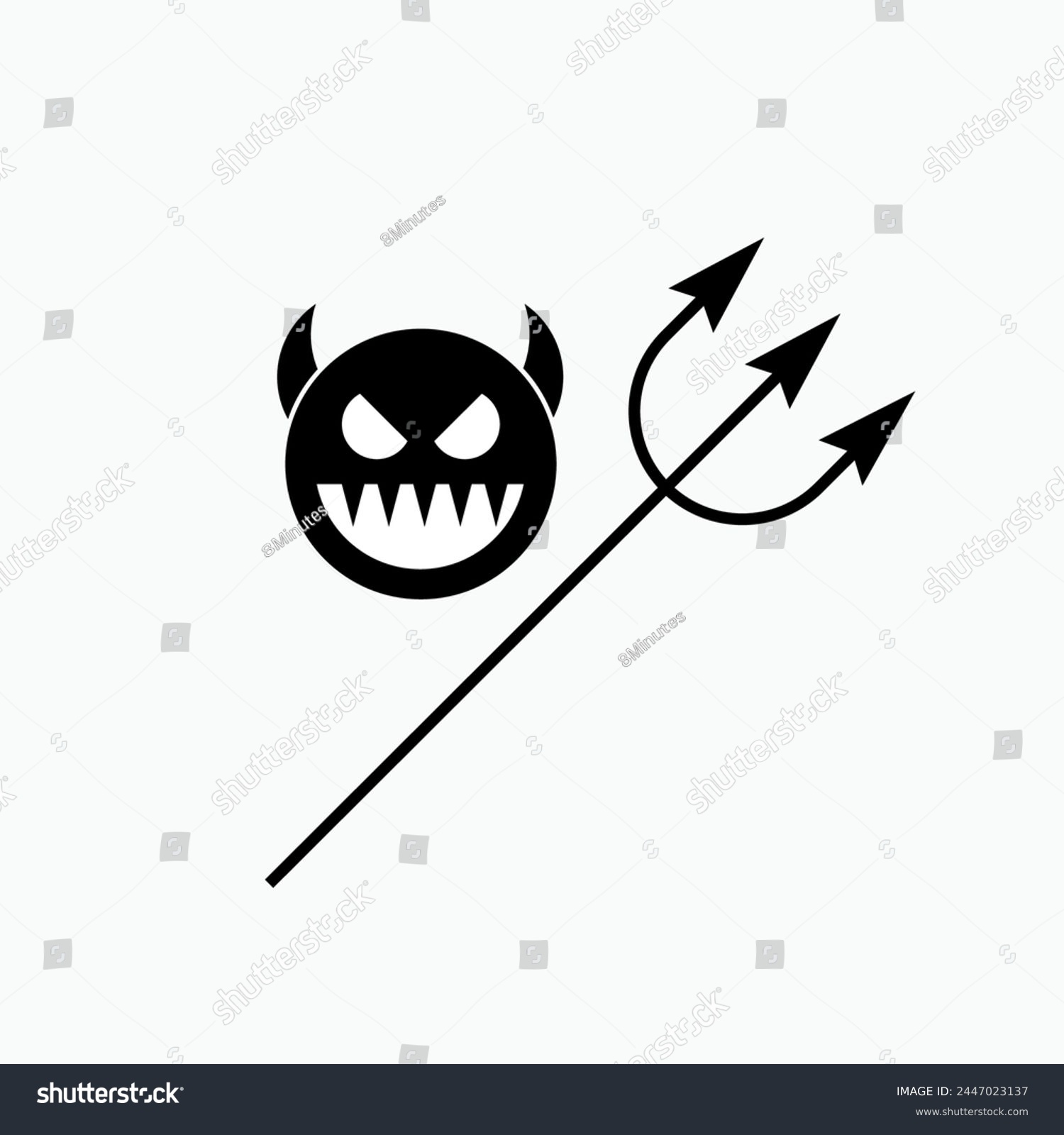 SVG of Troublemaker Icon. Trident, Devil. Bad Guys Symbol - Vector.  svg