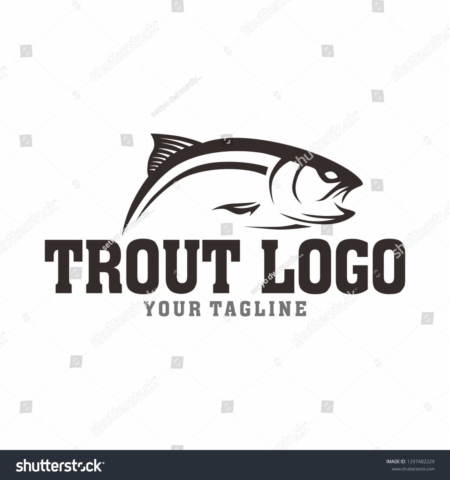 Trout Fishing Logo Tamplate Stock Vector (Royalty Free) 1297482229 ...