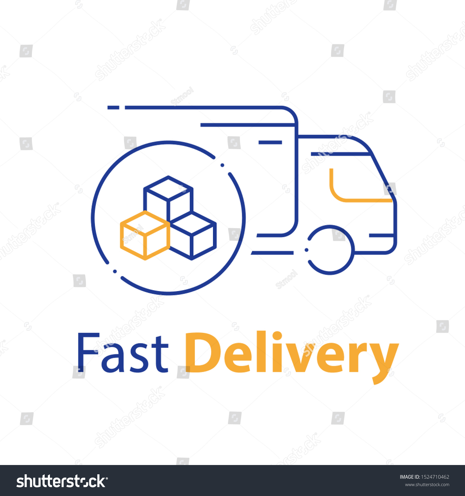 SVG of Truck delivery, transportation company, distribution service, logistics solution, load shipping, order shipment, send parcel, express relocation, vector line icon svg