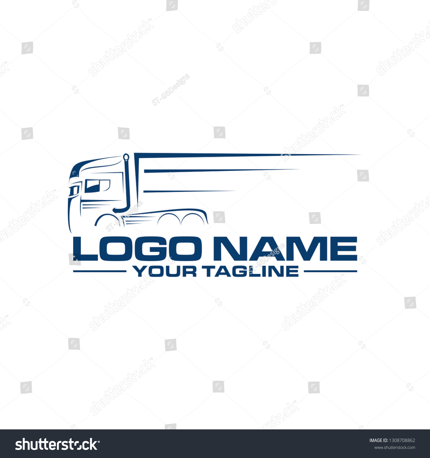 Truck Silhouettes Logo Stock Vector (Royalty Free) 1308708862 ...