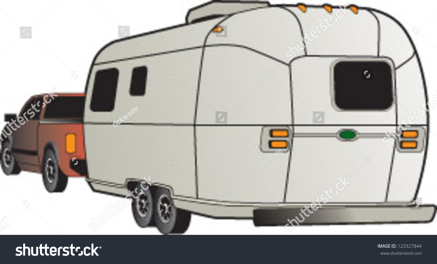 SVG of truck with travel trailer illustration svg