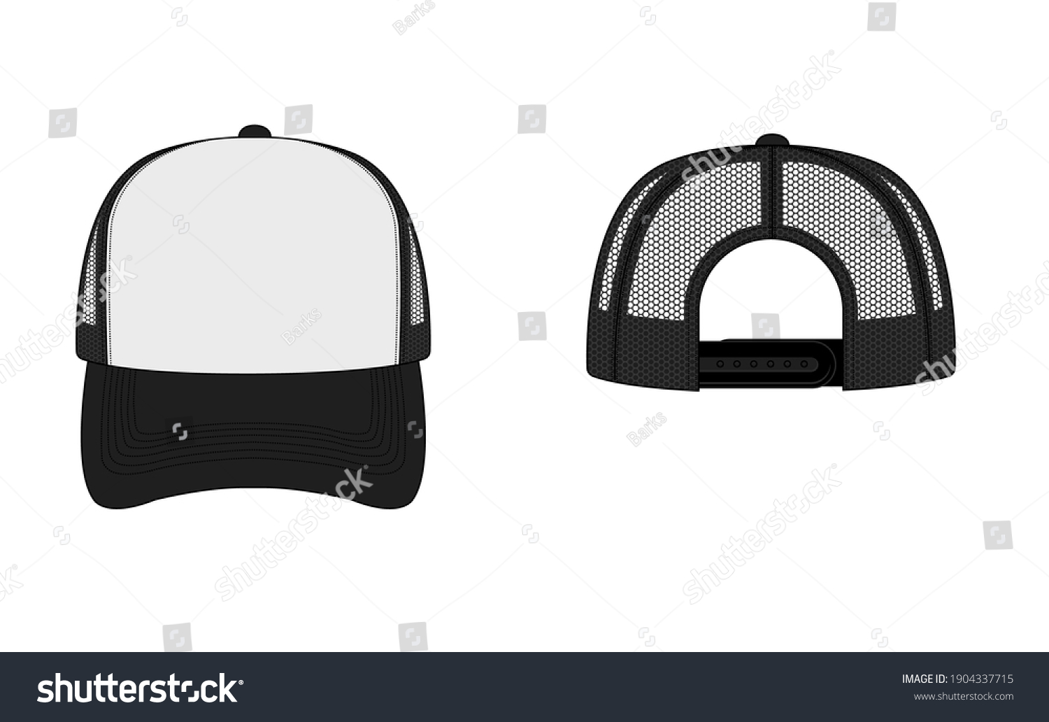 Trucker Cap Mesh Cap Template Illustration Stock Vector (Royalty Free Trucker Cap Mesh Cap Template Illustration Stock Vector (Royalty Free