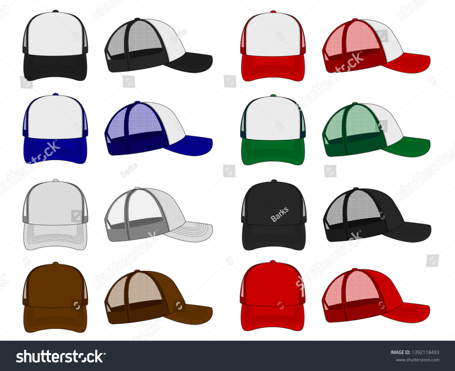 Trucker Cap Mesh Cap Template Illustration Stock Vector (Royalty Free ...