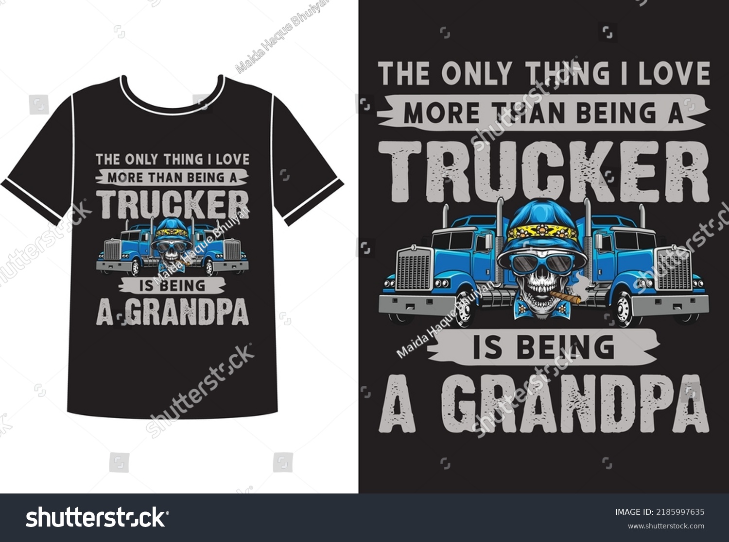 SVG of Trucker is being a grandpa t-shirt design template svg