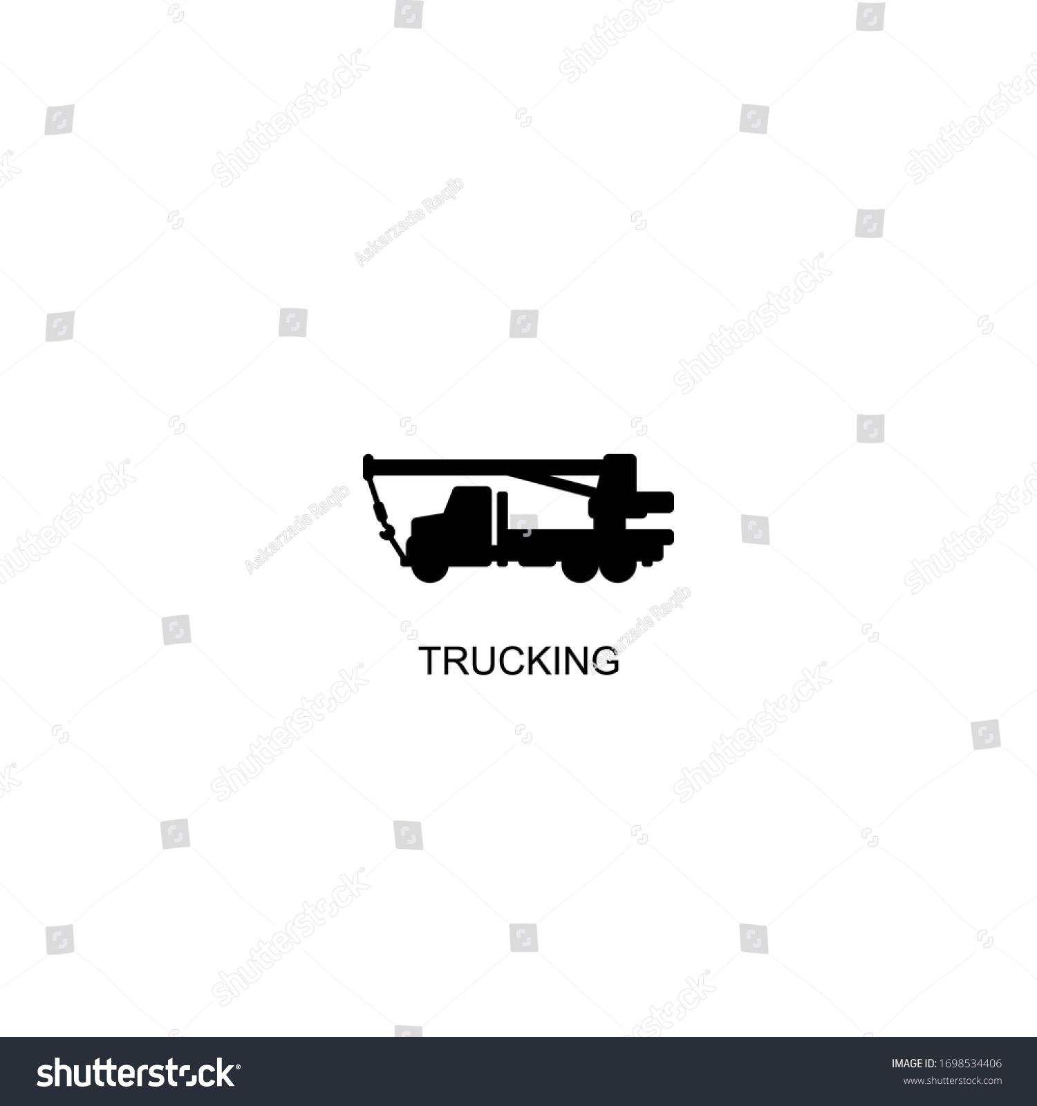 Trucking Icon Vector Black Design Stock Vector (Royalty Free) 1698534406