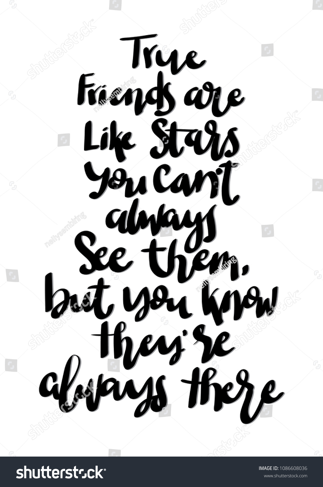 True Friends Like Stars You Can Stock Vector (Royalty Free) 1086608036 ...