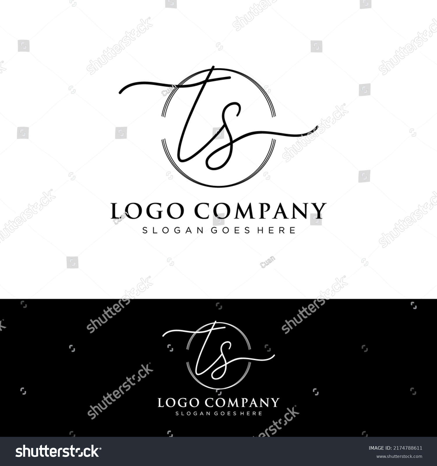 Ts Initial Letters Handwriting Signature Logo Stock Vector (Royalty ...