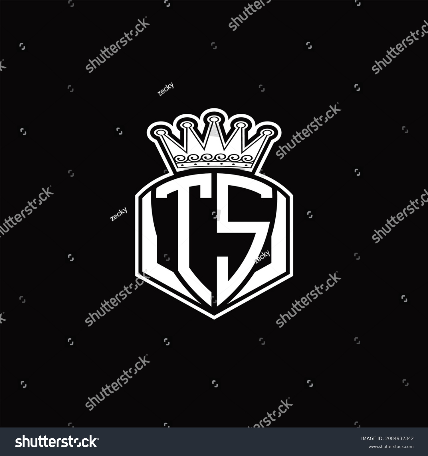 Ts Logo Monogram Luxury Emblem Shape Stock Vector (Royalty Free) 2084932342