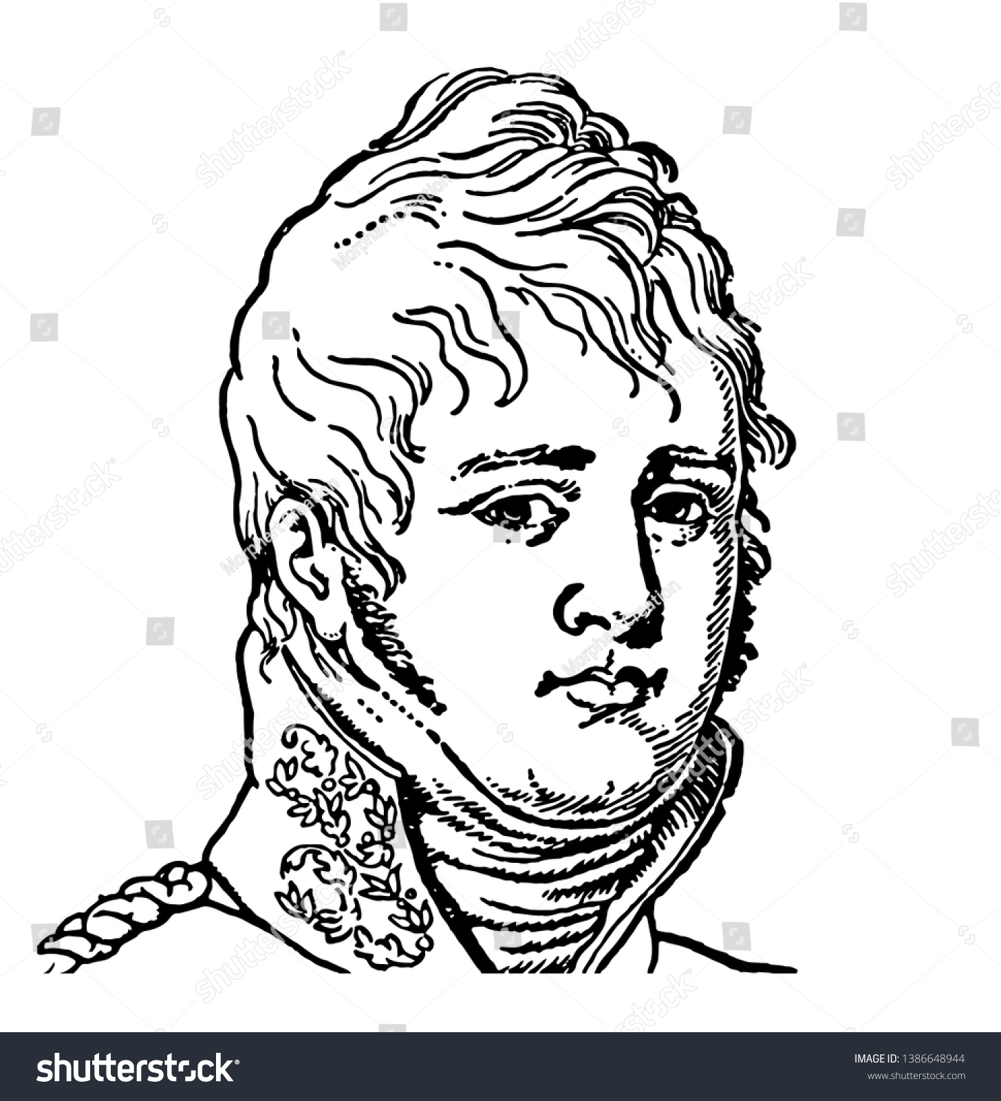 SVG of Tsar Alexander I, 1777-1825, he was emperor of Russia from 1801 to 1825, vintage line drawing or engraving illustration svg