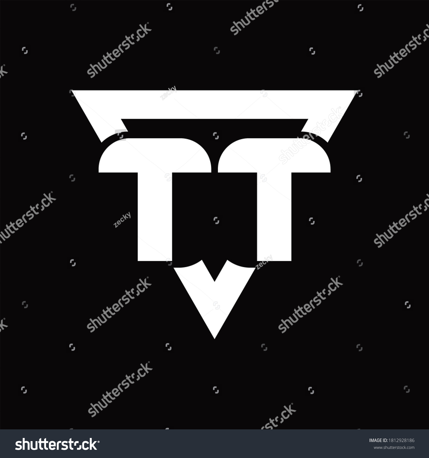 Tt Logo Monogram Triangle Shape Rounded Stock Vector (Royalty Free ...