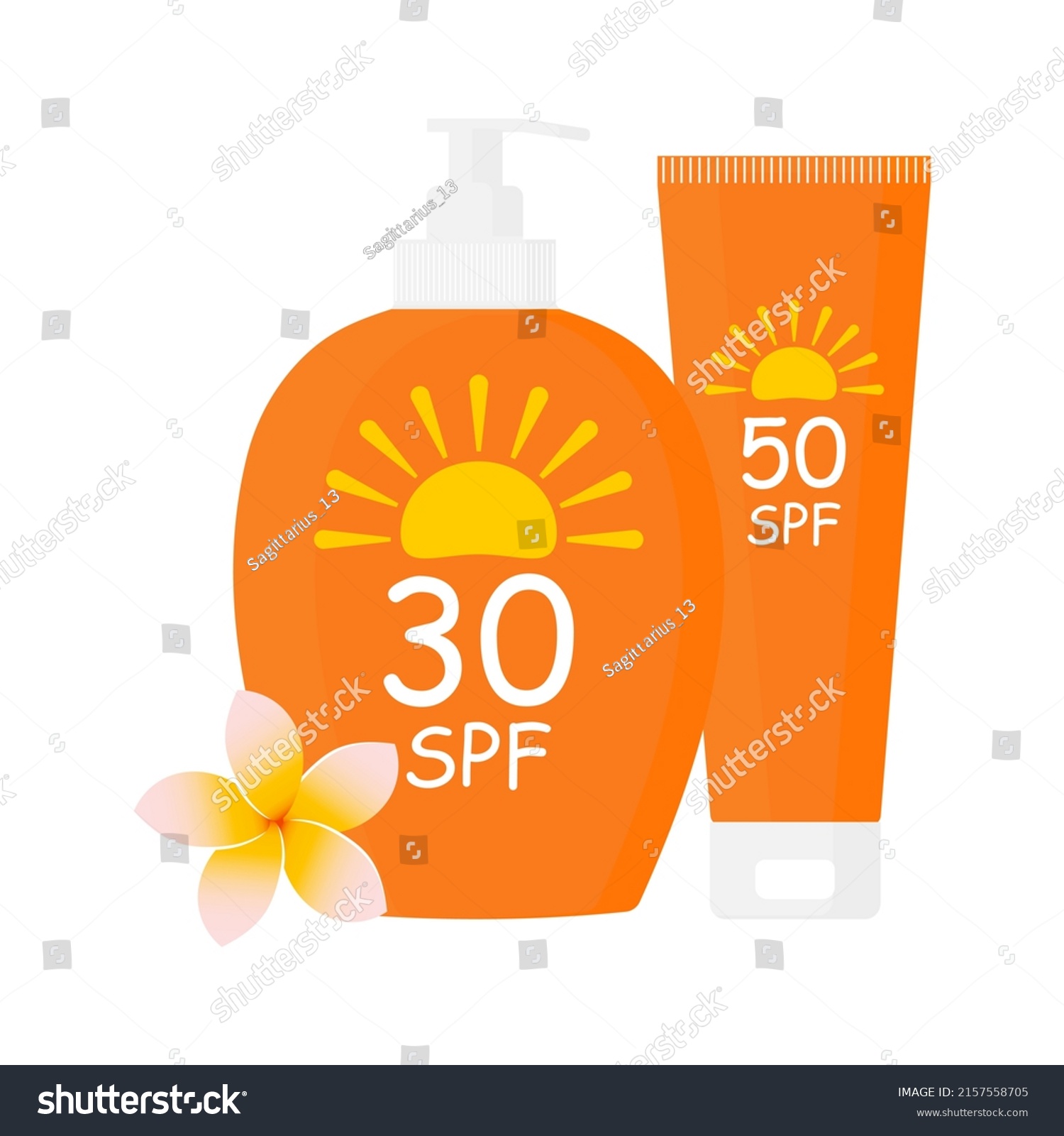 Tubes Bottles Sunscreens Different Spf On Stock Vector (royalty Free 