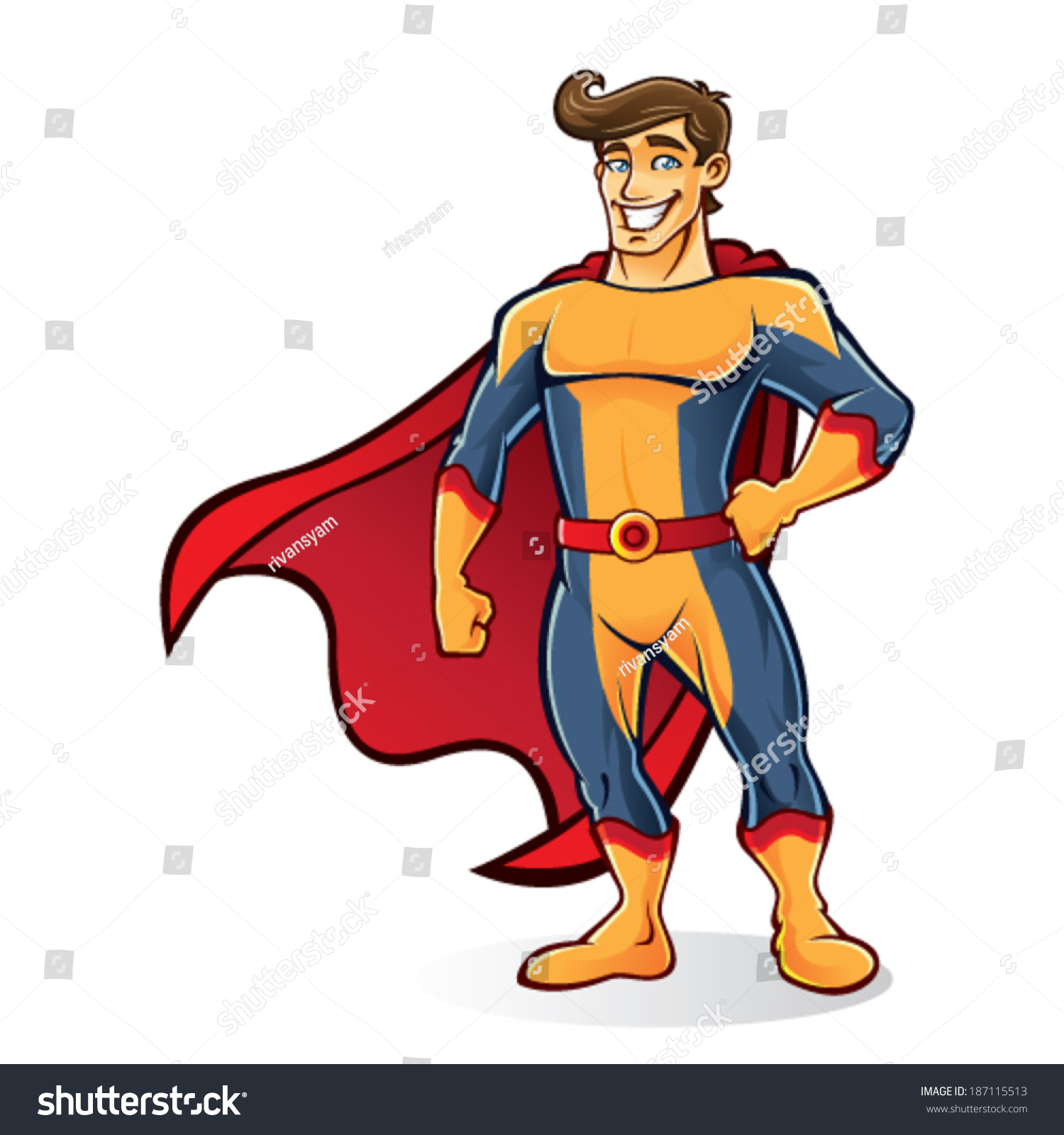 Tuft Superhero Is Standing Proudly Wearing Cape Stock Vector ...