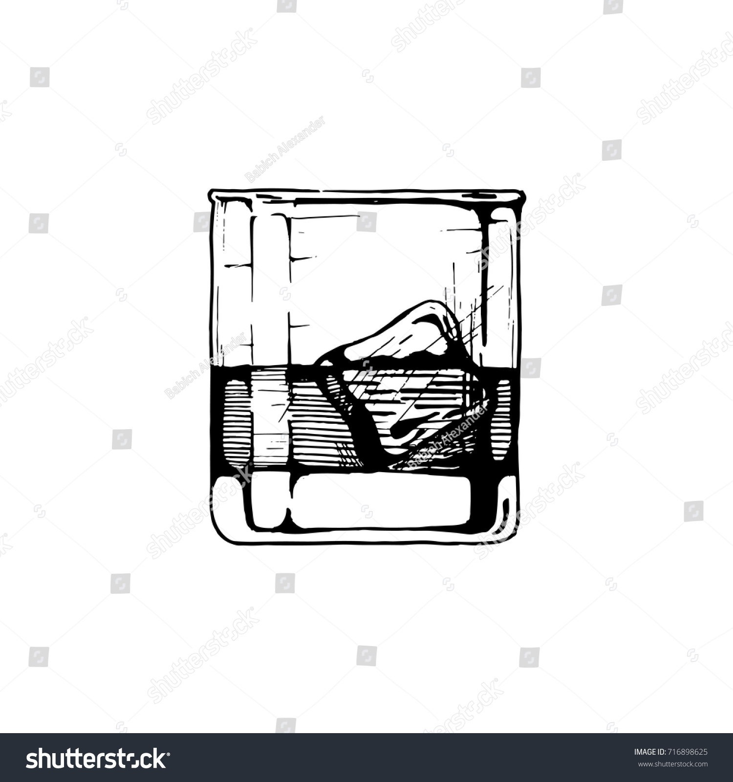 Download Tumbler Glass Whiskey Ice Cube Vector Stock Vector Royalty Free 716898625 PSD Mockup Templates