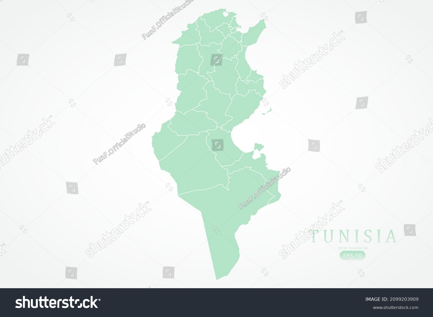 Tunisia Map World Map International Vector Stock Vector Royalty Free