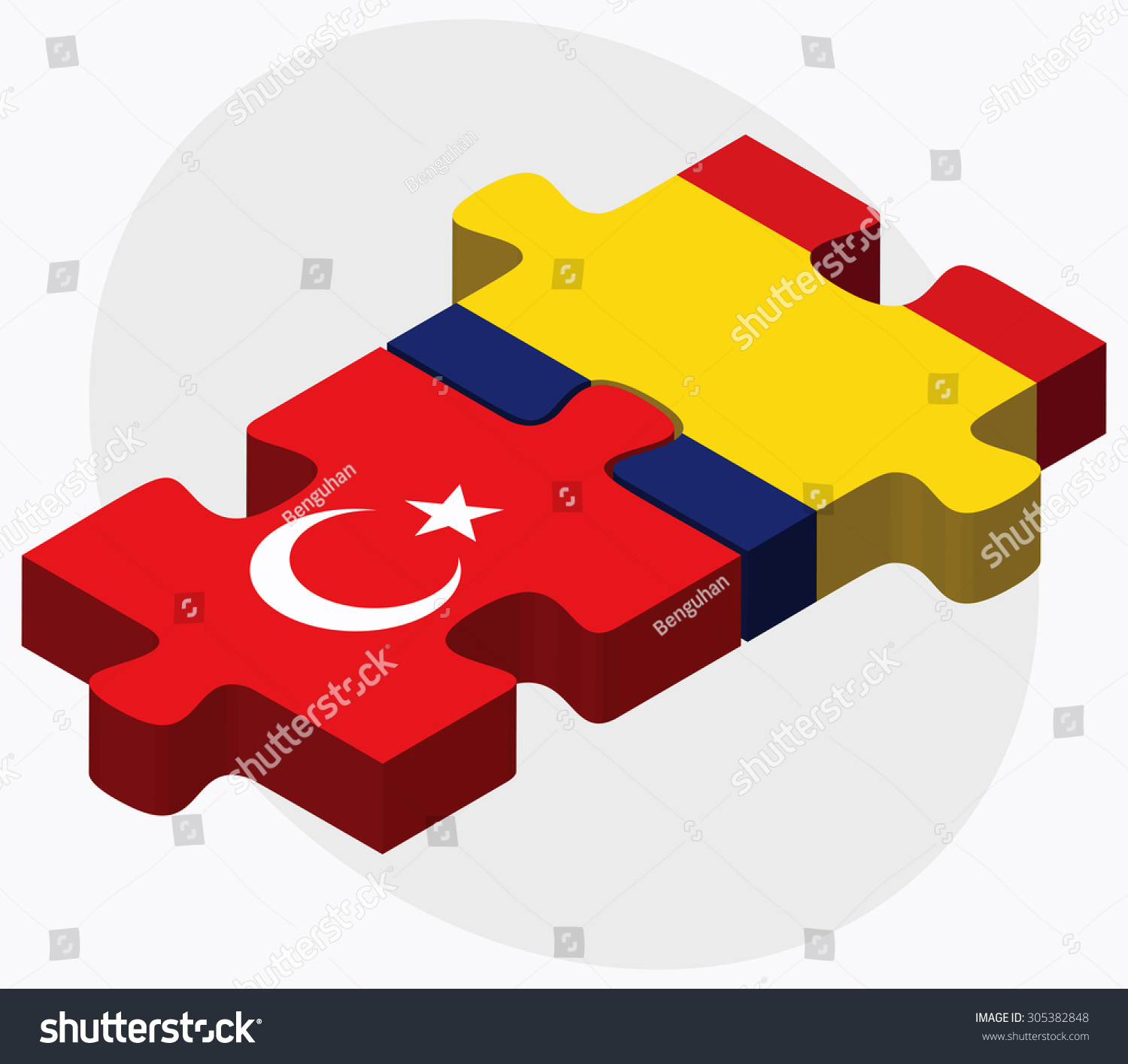 Uncategorized Turkey Puzzle turkey romania flags puzzle isolated on stock vector 305382848 and in white background