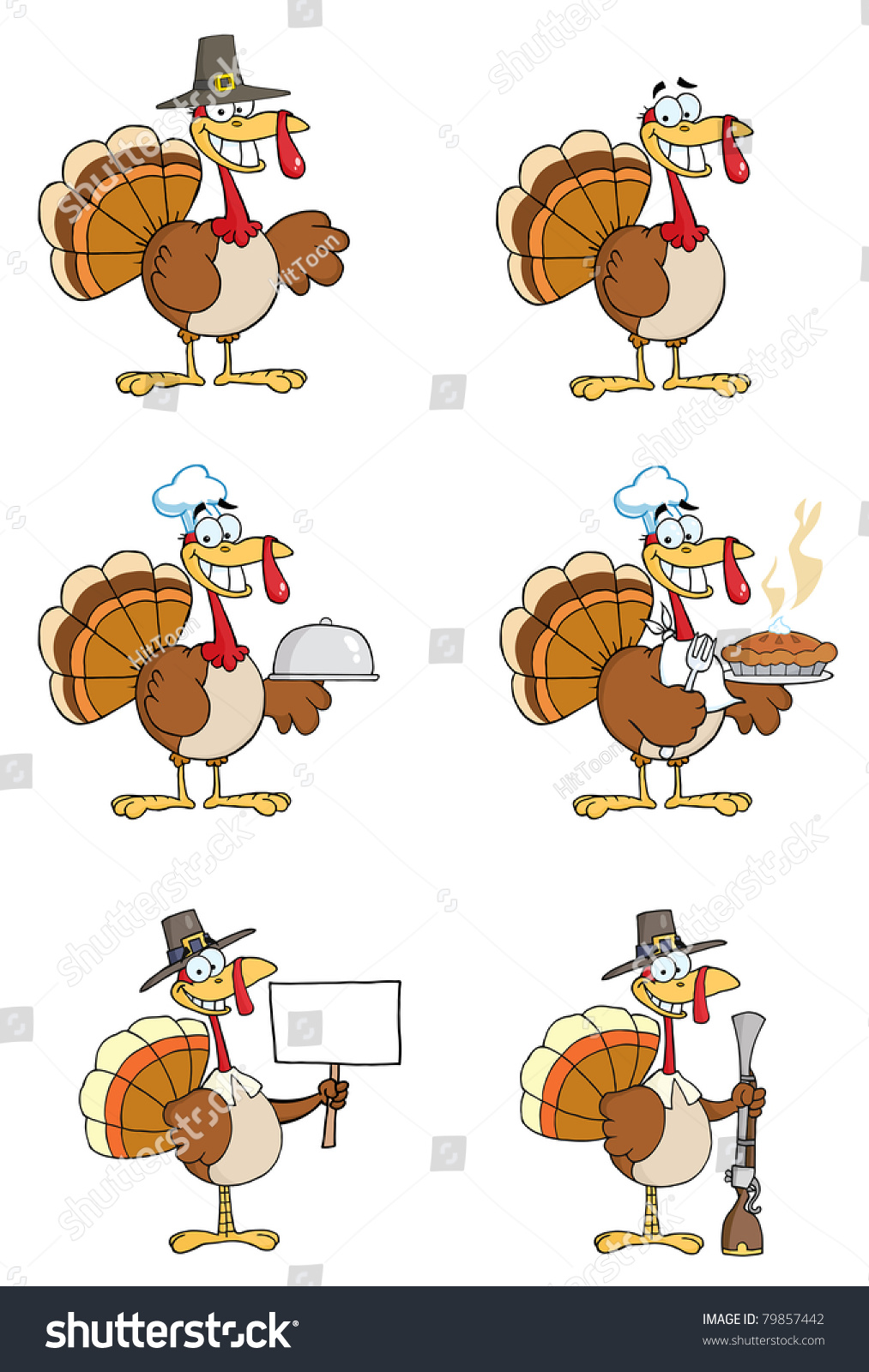 Turkey Cartoon Characters-Vector Collection - 79857442 : Shutterstock