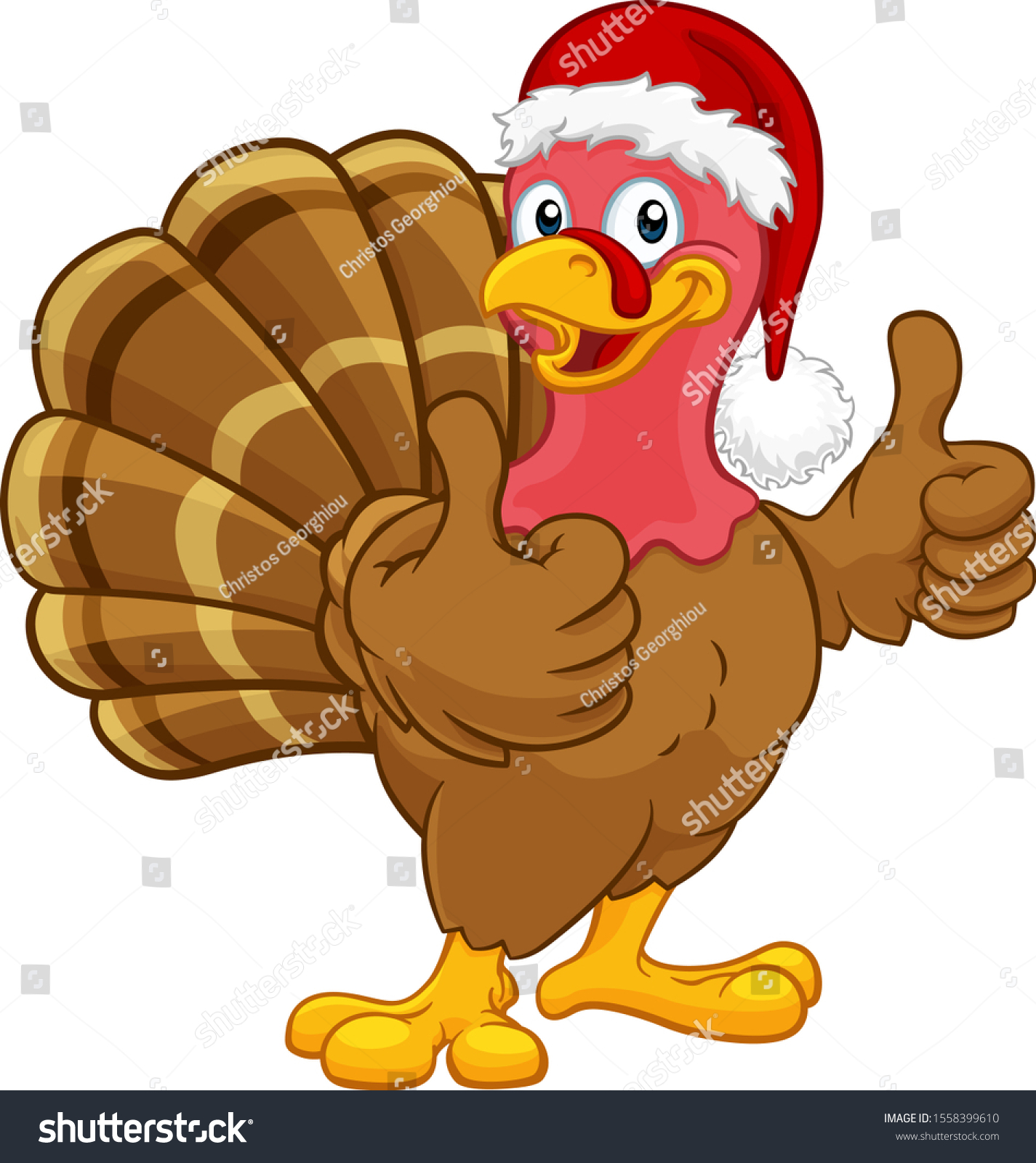 turkey in santa hat