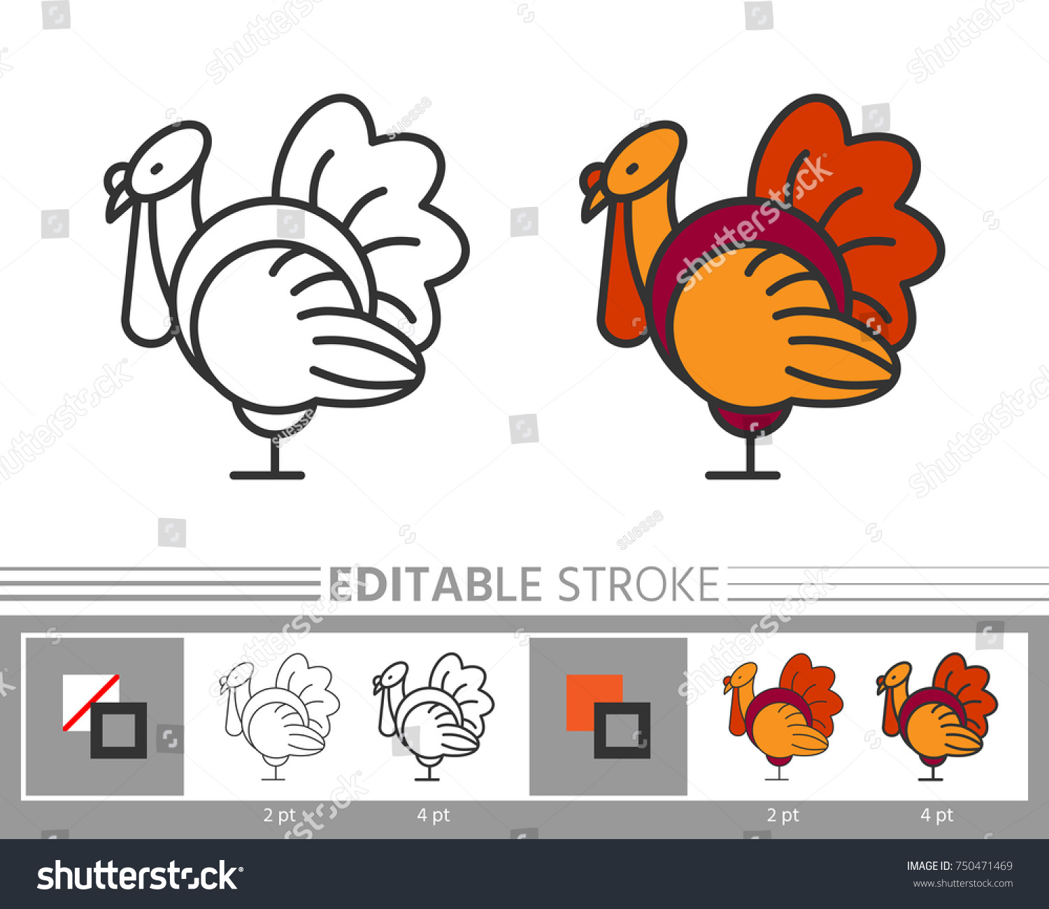 turkey linear icon without and with colour fill editable stroke different color filling and - Fill The Colour In Pictures turkey linear icon without and with colour fill editable stroke different color filling and - Fill The Colour In Pictures