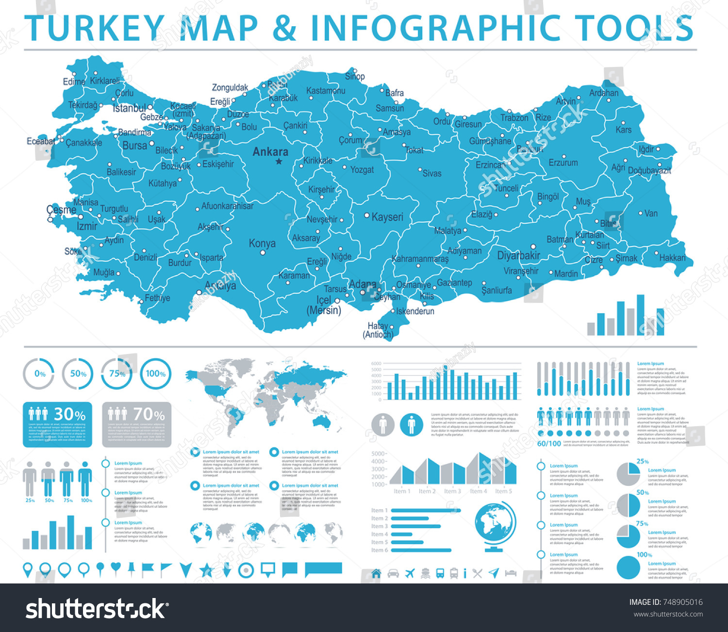 SVG of Turkey Map - Detailed Info Graphic Vector Illustration svg