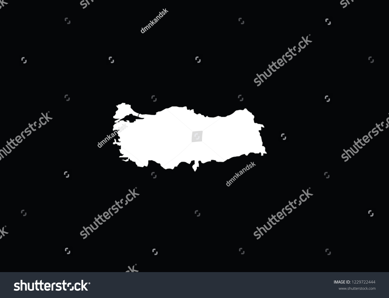 Turkey Outline Map Country Shape National Vector De Stock Libre De   Stock Vector Turkey Outline Map Country Shape National Borders 1229722444 