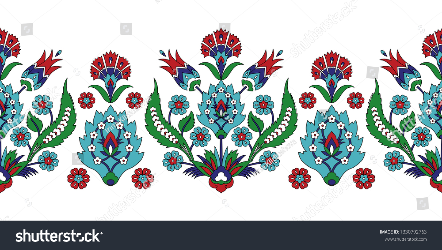 Download Turkish Arabic Pattern Vector Seamless Border Stock Vector Royalty Free 1330792763