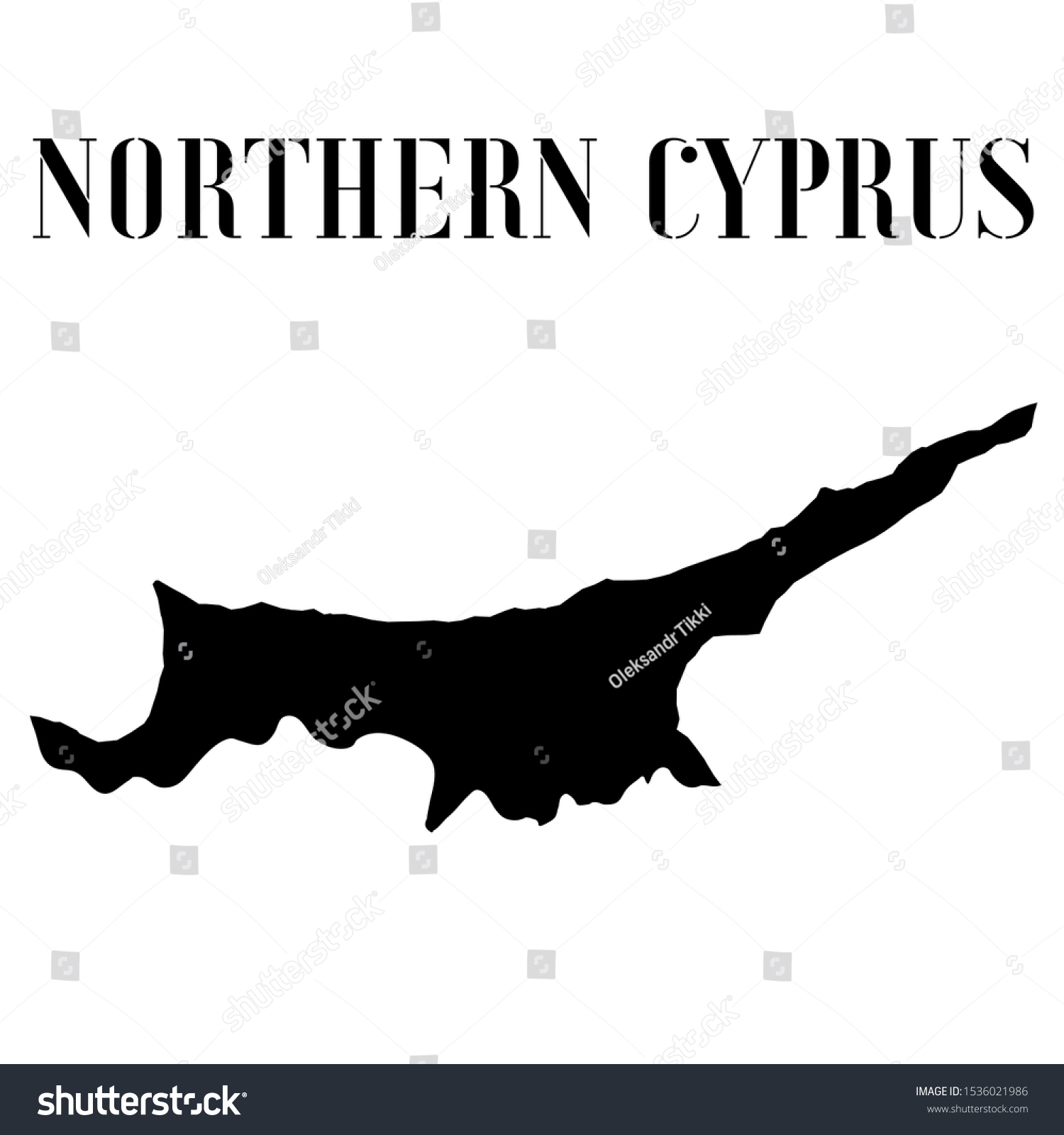 Turkish Northern Cyprus Outline World Map Stock Vector (Royalty Free ...