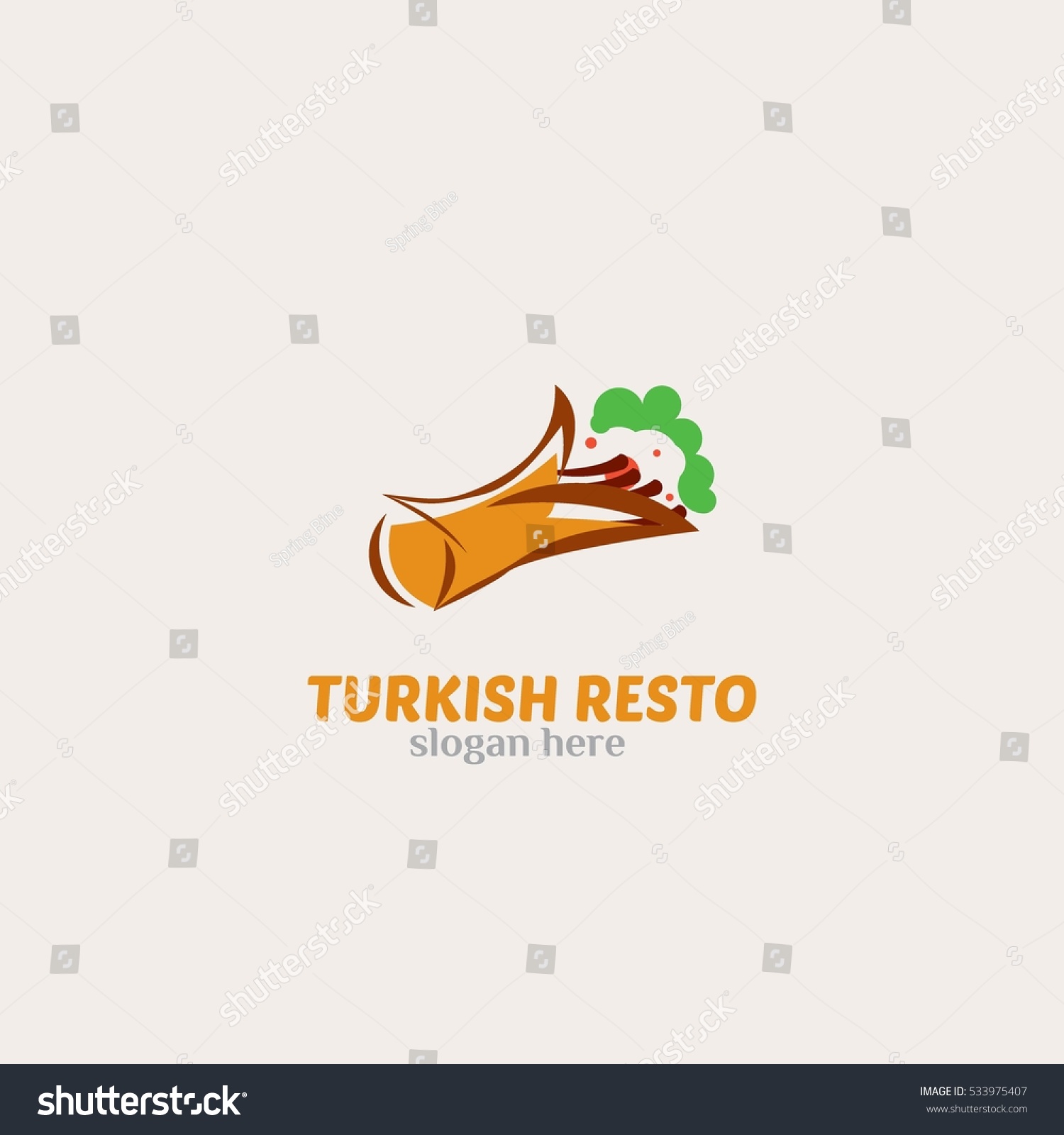 Turkish Restaurant Logo Design Template Vector Stock Vector Royalty