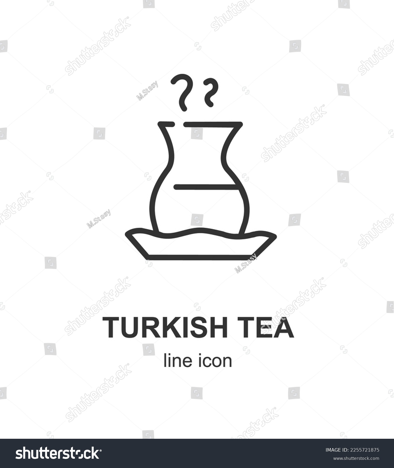 SVG of Turkish Tea Cup Sign Black Thin Line Icon Emblem Concept. Vector illustration of Traditional Glass Teacup svg