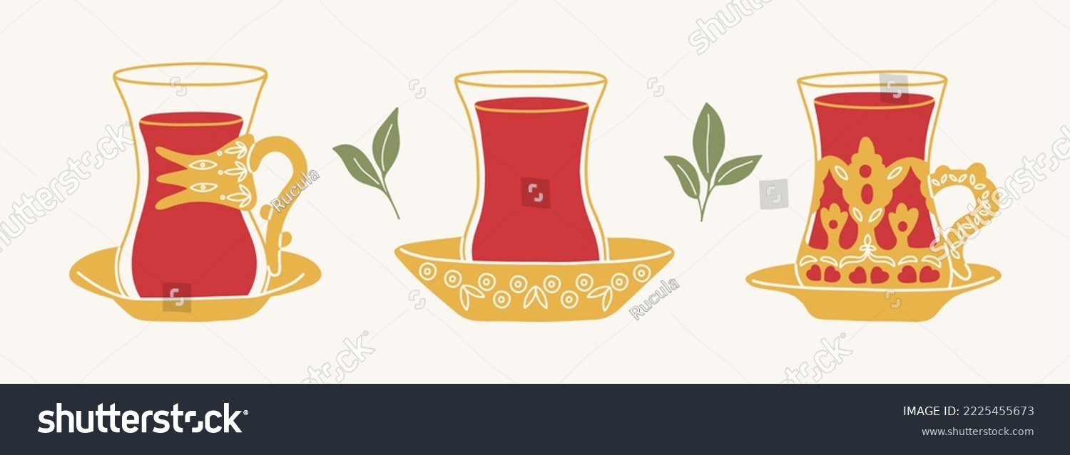 SVG of Turkish tea, Hand drawn trendy Vector illustration svg