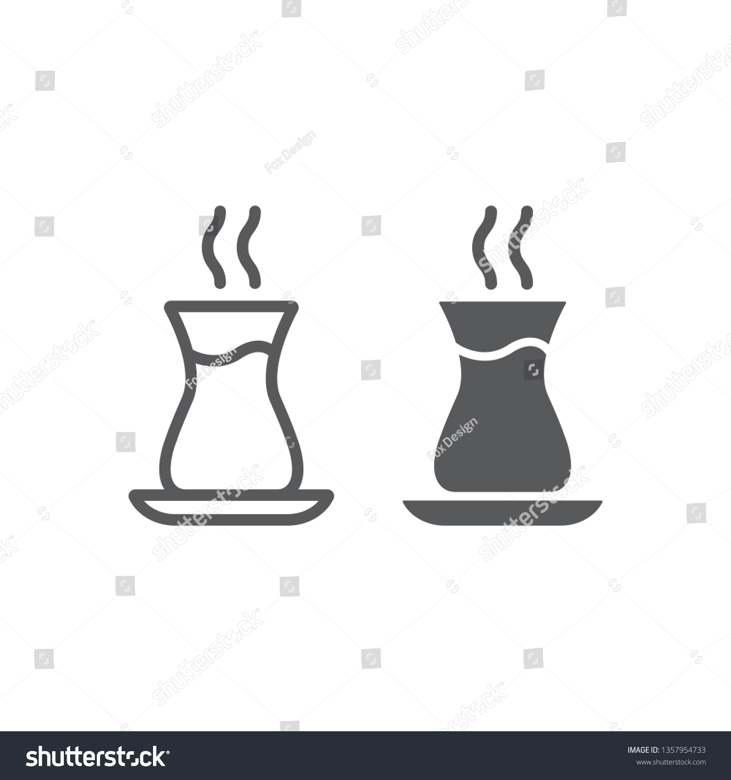 SVG of Turkish tea line and glyph icon, arab and drink, east tea cup sign, vector graphics, a linear pattern on a white background, eps 10. svg