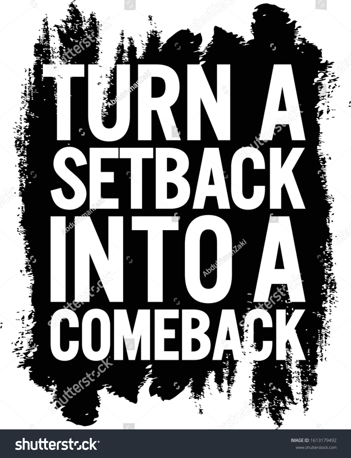 Turn Setback Into Comeback Motivational Quote Stock Vector Royalty Free 1613179492